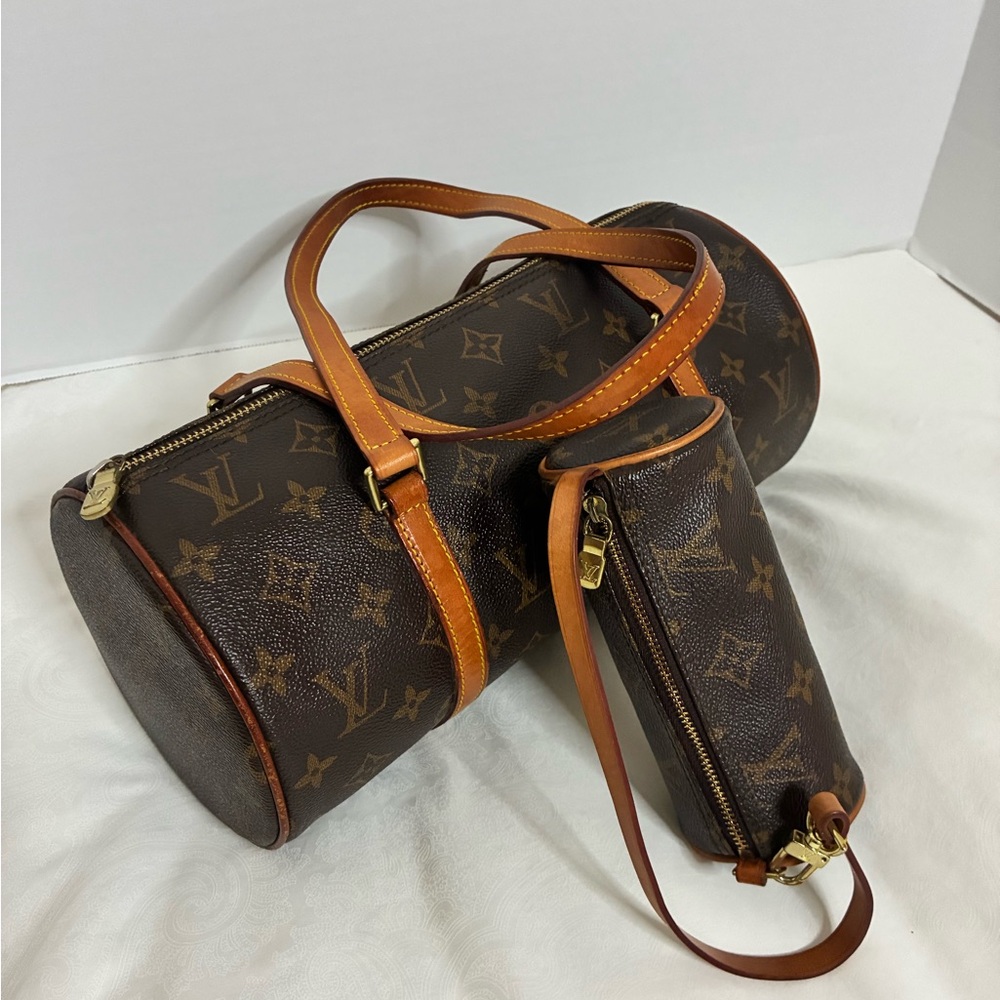 Louis Vuitton Brown Monogram Papillon 30 mini Pouchete France 2002 orig dust bag